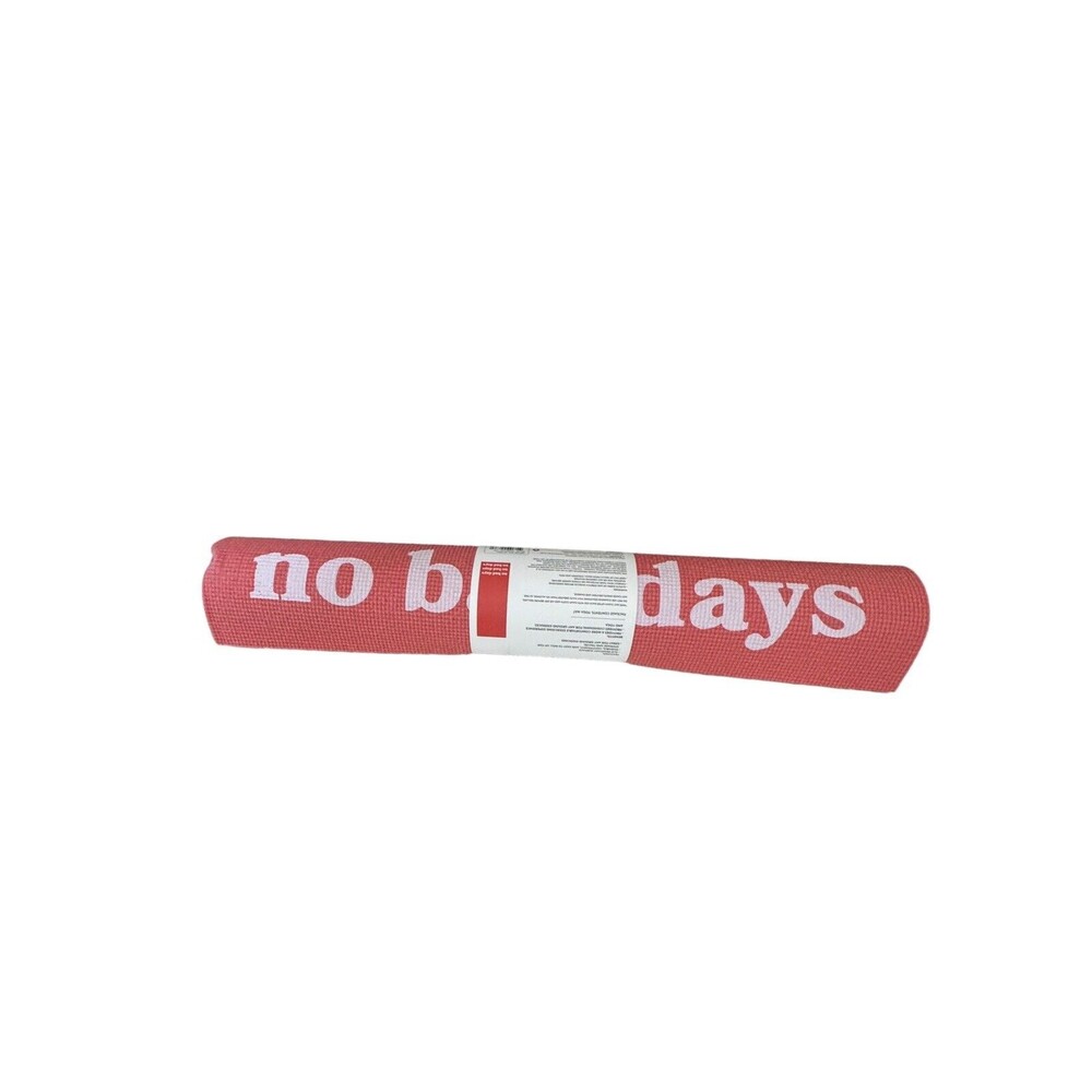 Vivitar Fitness Gym Workout Exercise Yoga Mat Coral Pink “No Bad‎ Days”